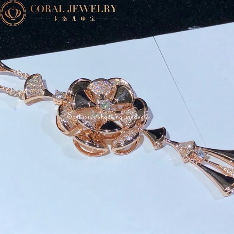 Bulgari Divas? Dream CL856457 Necklace Rose Gold Set Diamonds Flower Necklace 3