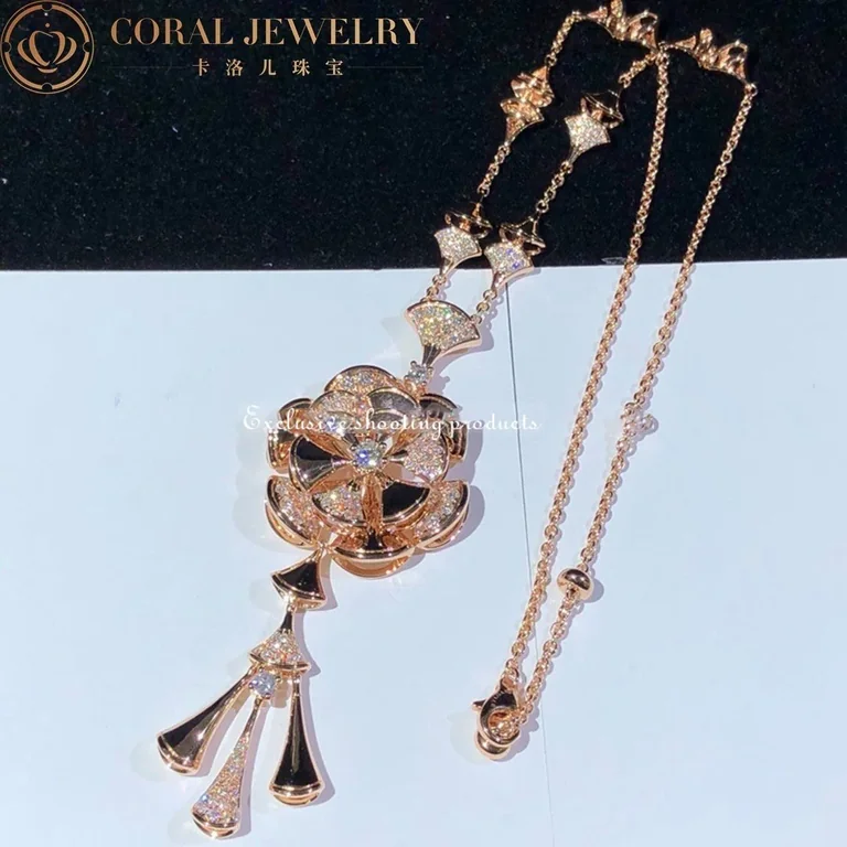 Bulgari Divas? Dream CL856457 Necklace Rose Gold Set Diamonds Flower Necklace 2