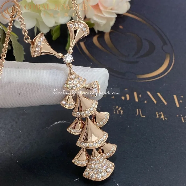 Bulgari Divas? Dream CL857569 Necklace Rose Gold Set Diamonds Necklace 8