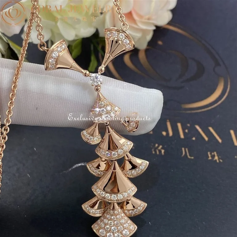Bulgari Divas? Dream CL857569 Necklace Rose Gold Set Diamonds Necklace 6