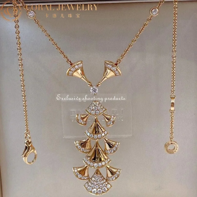 Bulgari Divas? Dream CL857569 Necklace Rose Gold Set Diamonds Necklace 5