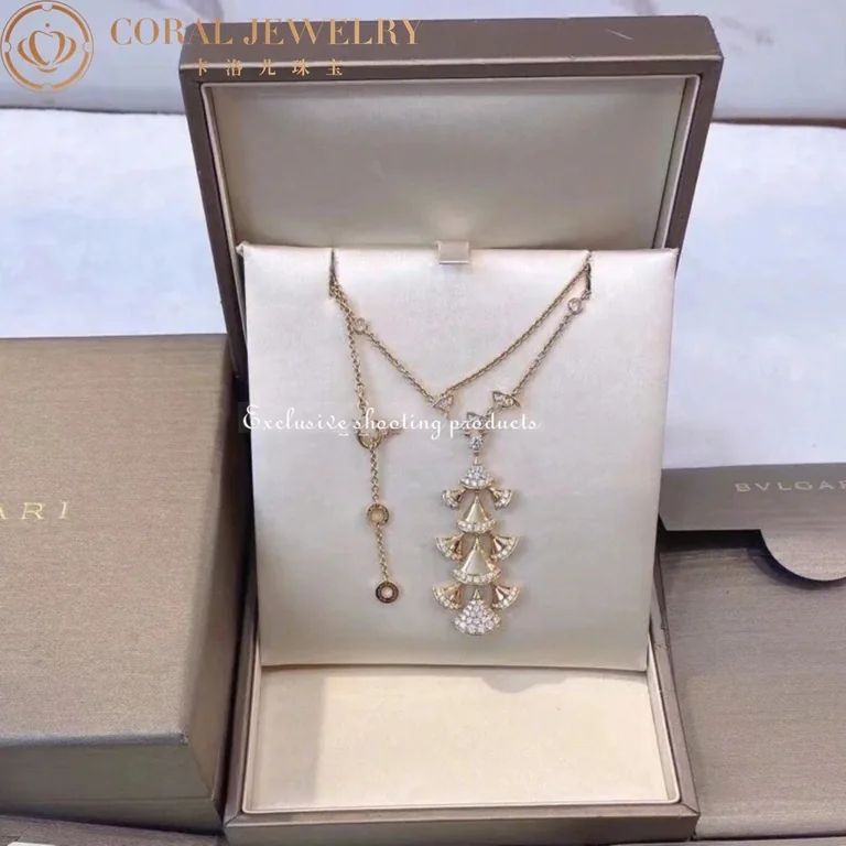 Bulgari Divas? Dream CL857569 Necklace Rose Gold Set Diamonds Necklace 1