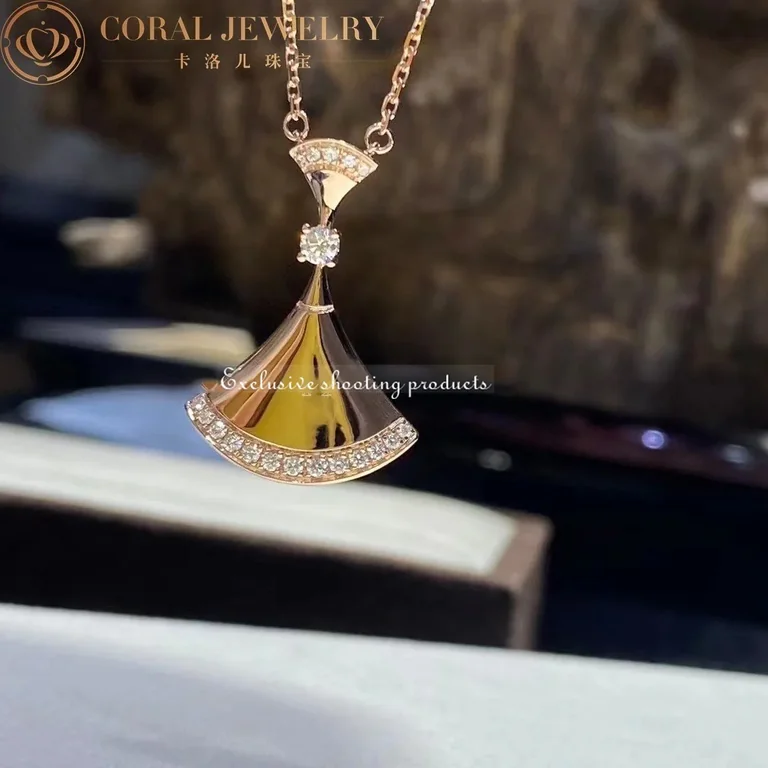 Bulgari Divas? Dream 350063 Necklace Rose Gold Set Diamonds 12