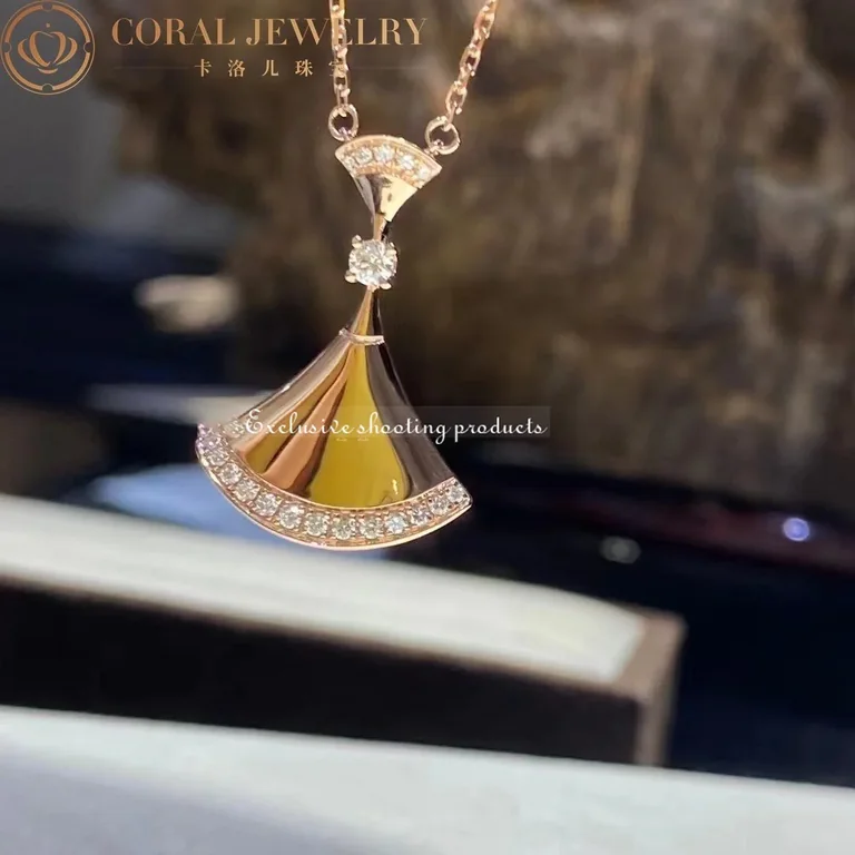 Bulgari Divas? Dream 350063 Necklace Rose Gold Set Diamonds 11
