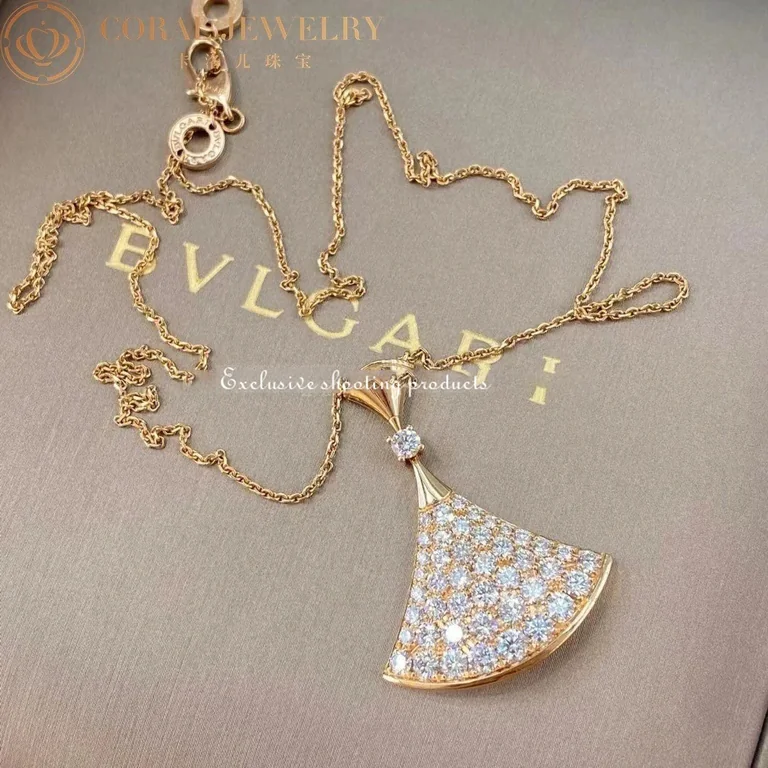 Bulgari Divas? Dream 350067 Necklace Rose Gold Set Diamonds 5