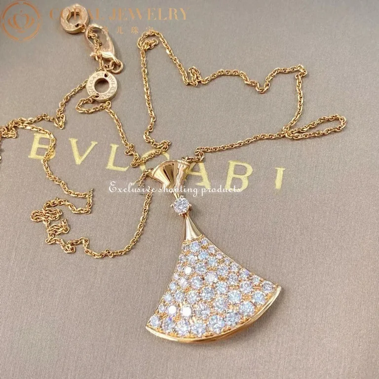 Bulgari Divas? Dream 350067 Necklace Rose Gold Set Diamonds 4