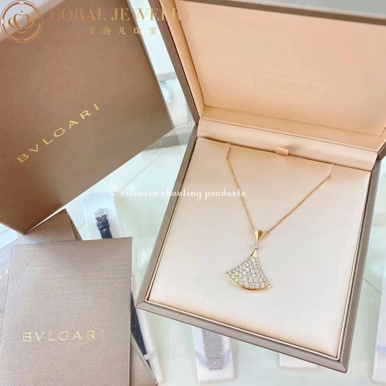Bulgari Divas? Dream 350067 Necklace Rose Gold Set Diamonds 3