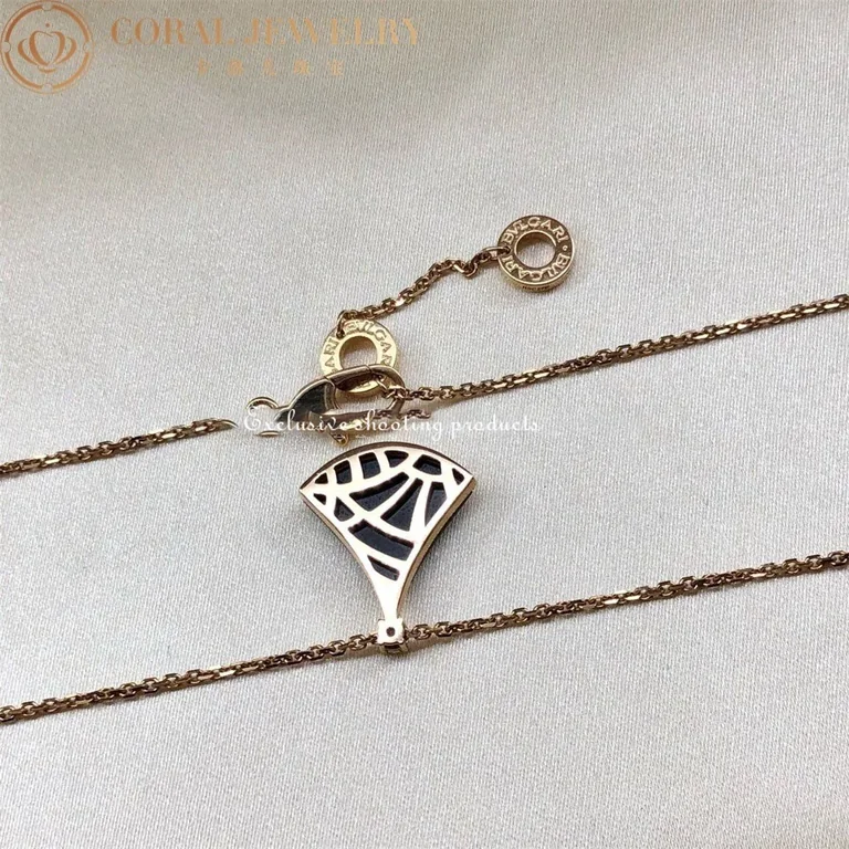 Bulgari Divas? Dream 350582 Necklace Rose Gold Onyx and Diamonds 3