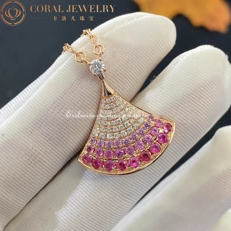 Bulgari Divas? Dream 358436 Necklace Rose Gold Sapphires and Diamonds 9