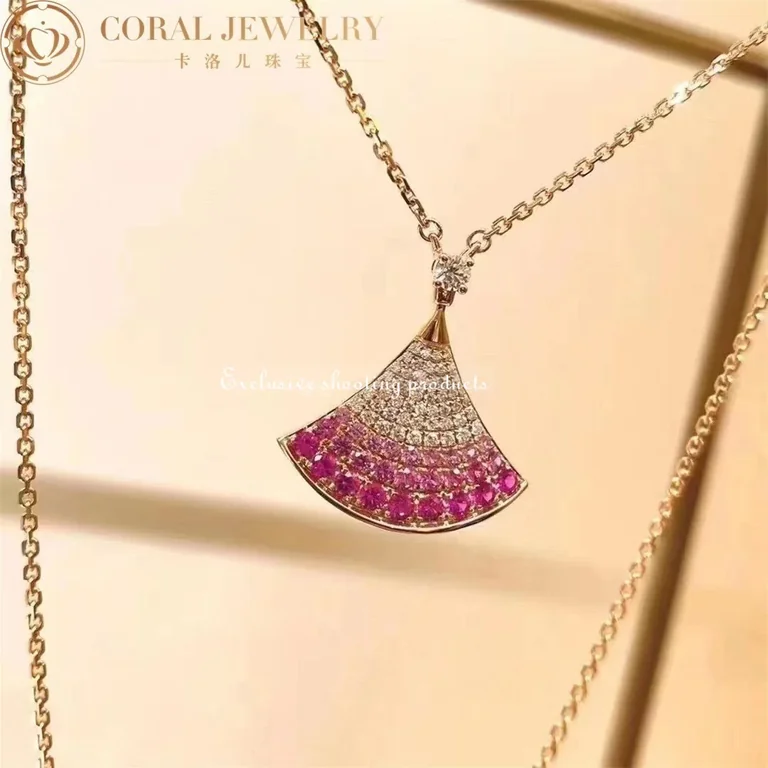 Bulgari Divas? Dream 358436 Necklace Rose Gold Sapphires and Diamonds 8
