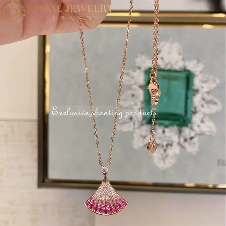 Bulgari Divas? Dream 358436 Necklace Rose Gold Sapphires and Diamonds 6