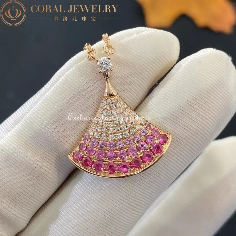 Bulgari Divas? Dream 358436 Necklace Rose Gold Sapphires and Diamonds 5