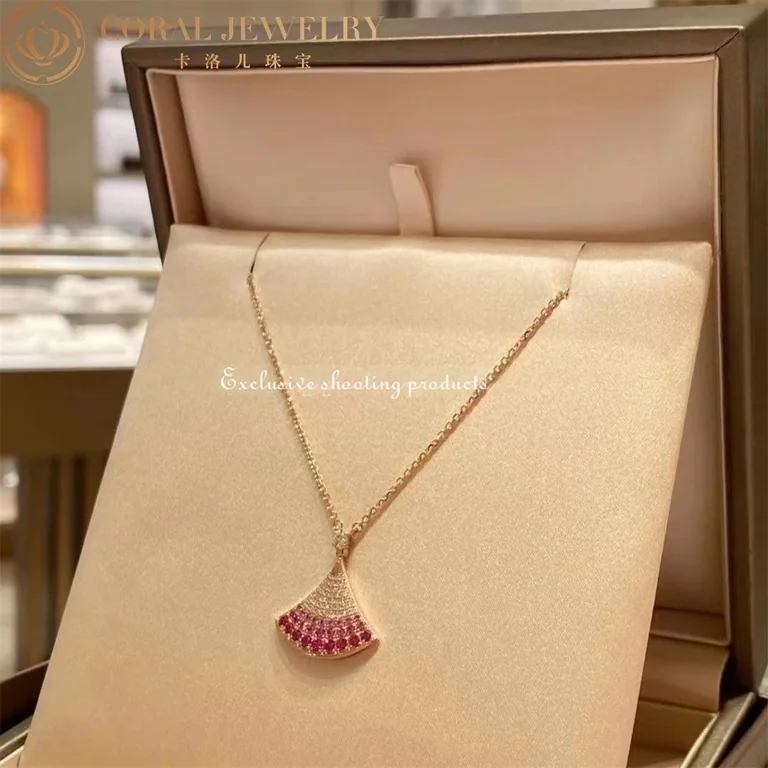Bulgari Divas? Dream 358436 Necklace Rose Gold Sapphires and Diamonds 4