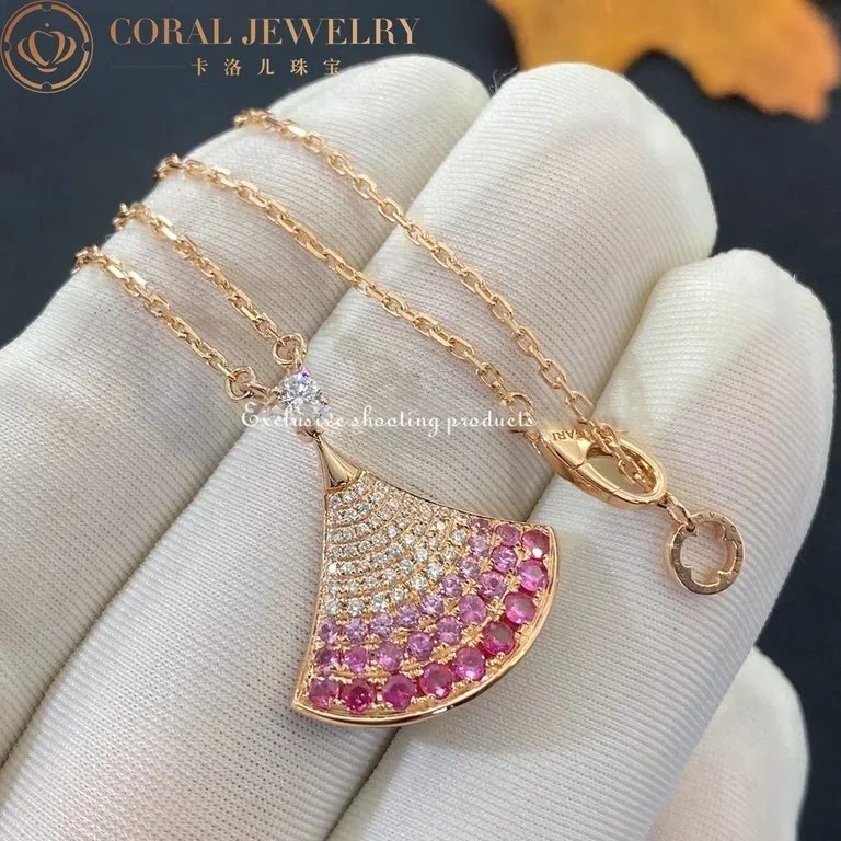 Bulgari Divas? Dream 358436 Necklace Rose Gold Sapphires and Diamonds 3