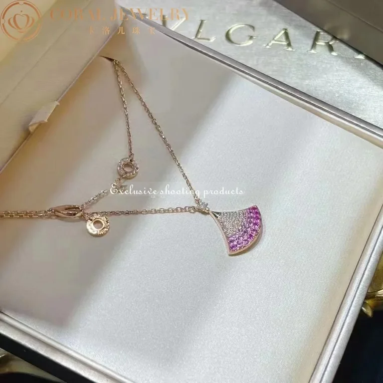 Bulgari Divas? Dream 358436 Necklace Rose Gold Sapphires and Diamonds 2