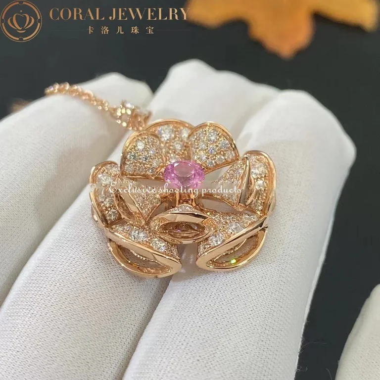 Bulgari Divas? Dream 352628 Necklace Rose Gold Set Diamonds and Sapphire CL857523 7