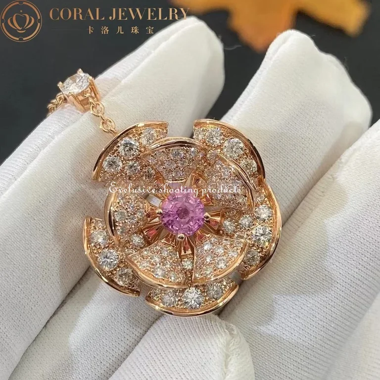 Bulgari Divas? Dream 352628 Necklace Rose Gold Set Diamonds and Sapphire CL857523 6
