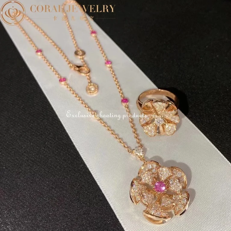 Bulgari Divas? Dream 352628 Necklace Rose Gold Set Diamonds and Sapphire CL857523 3