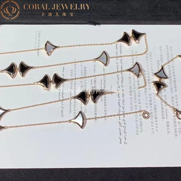 Bulgari Divas? Dream 350060 Necklace Rose Gold Mother-of-pearl and Onyx CL856967 11