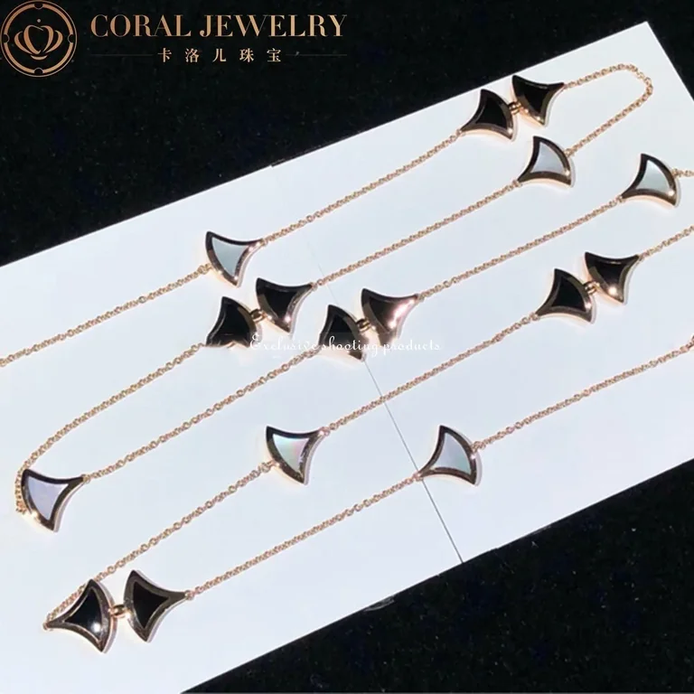 Bulgari Divas? Dream 350060 Necklace Rose Gold Mother-of-pearl and Onyx CL856967 5