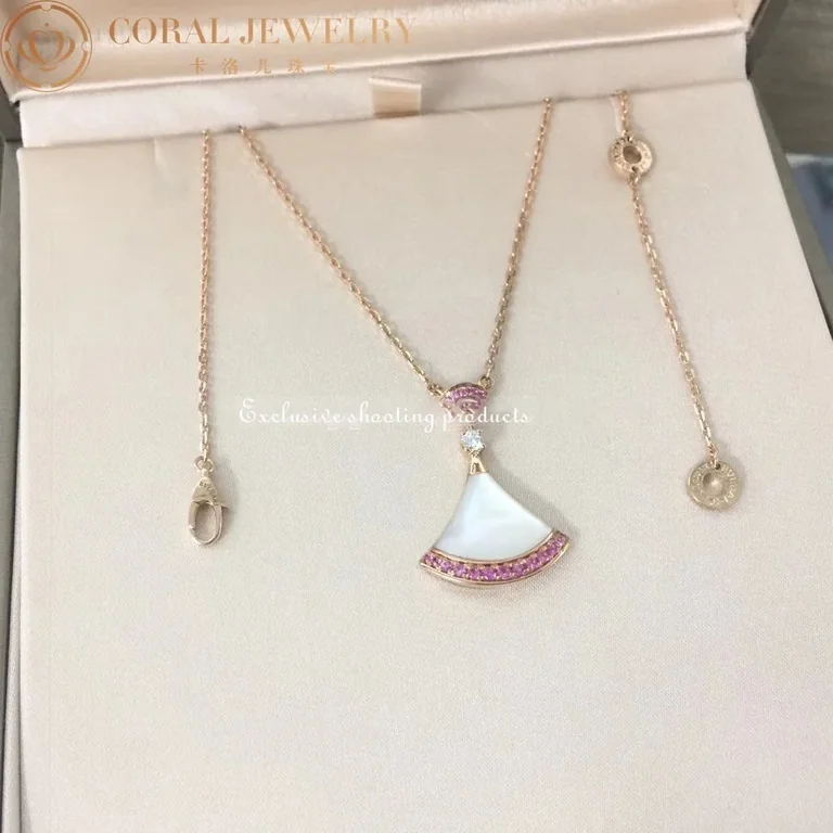Bulgari Divas? Dream 357220 Necklace Rose Gold Mother-of-pearl and Pink Sapphires 9