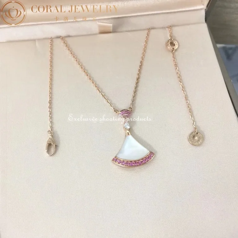 Bulgari Divas? Dream 357220 Necklace Rose Gold Mother-of-pearl and Pink Sapphires 8