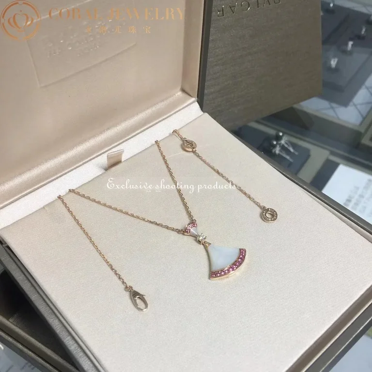 Bulgari Divas? Dream 357220 Necklace Rose Gold Mother-of-pearl and Pink Sapphires 6