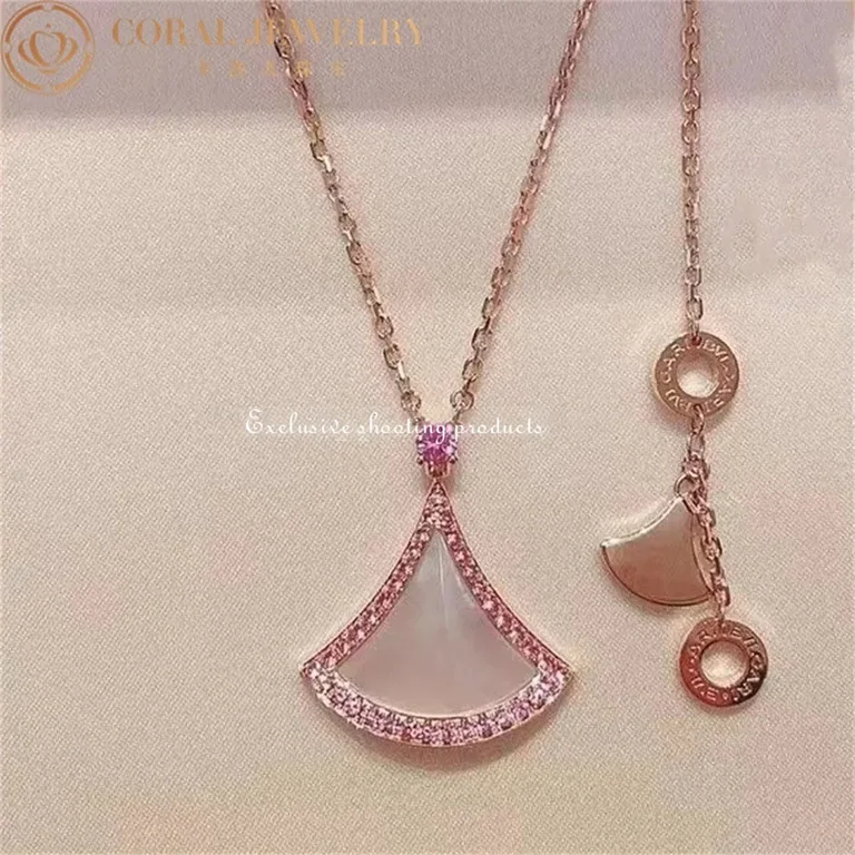 Bulgari Divas? Dream 359938 Necklace Rose Gold Mother-of-pearl and Pink Sapphires 19