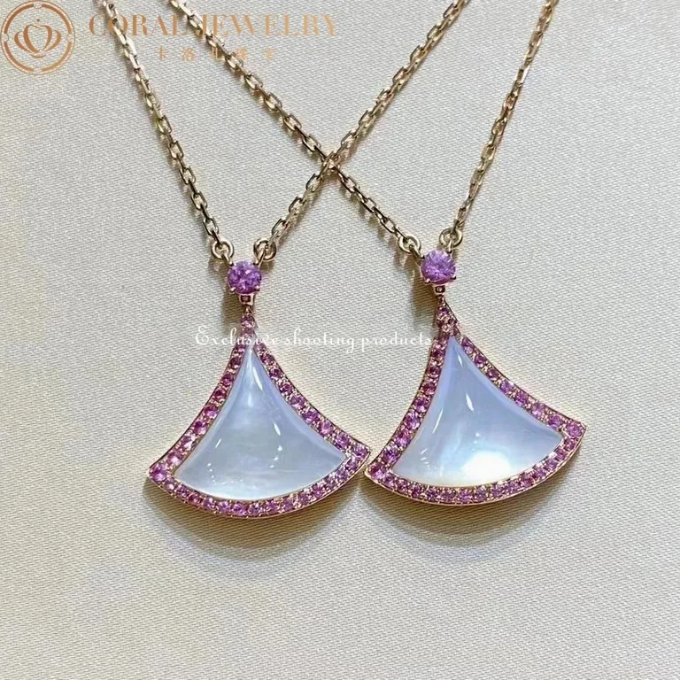 Bulgari Divas? Dream 359938 Necklace Rose Gold Mother-of-pearl and Pink Sapphires 9