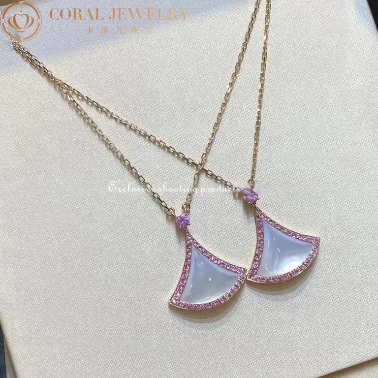 Bulgari Divas? Dream 359938 Necklace Rose Gold Mother-of-pearl and Pink Sapphires 8