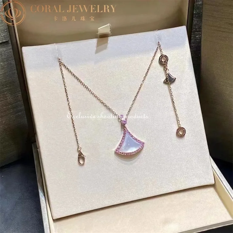 Bulgari Divas? Dream 359938 Necklace Rose Gold Mother-of-pearl and Pink Sapphires 7