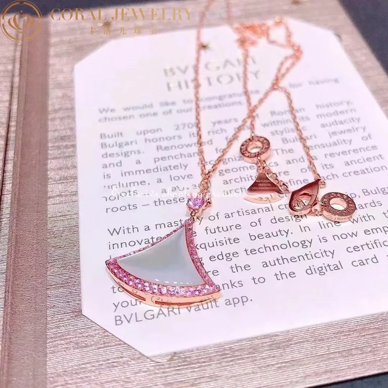Bulgari Divas? Dream 359938 Necklace Rose Gold Mother-of-pearl and Pink Sapphires 6