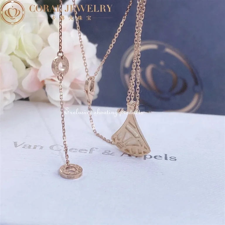 Bulgari Divas? Dream 350581 Necklace Rose Gold Mother-of-pearl and Diamonds 6