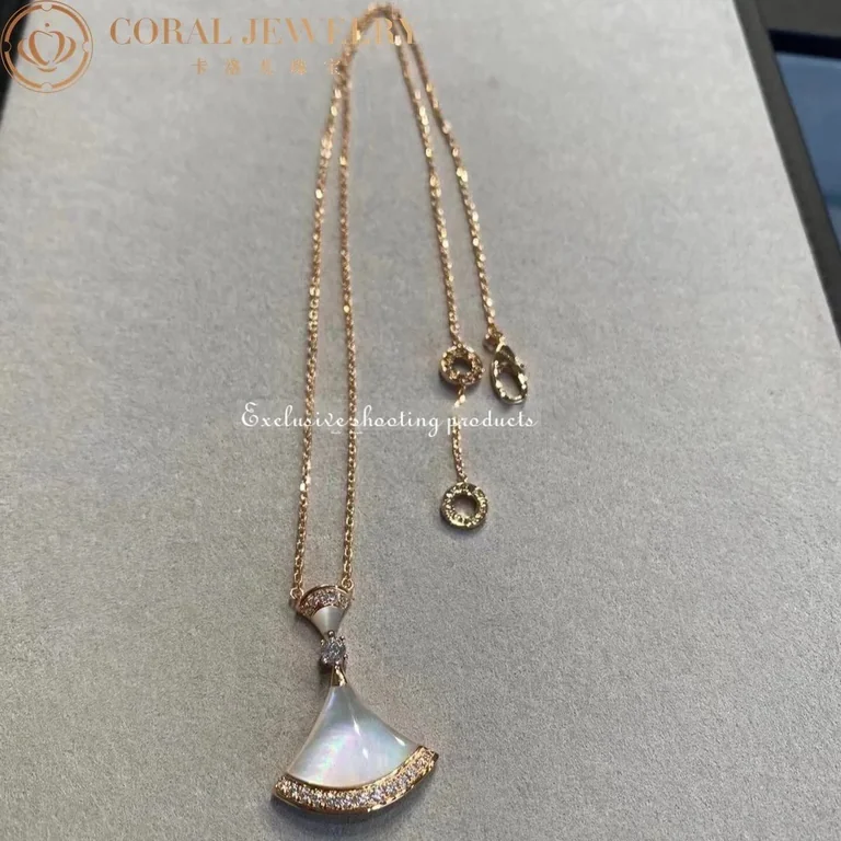 Bulgari Divas? Dream 356452 Necklace Rose Gold Mother-of-pearl and Diamonds 5