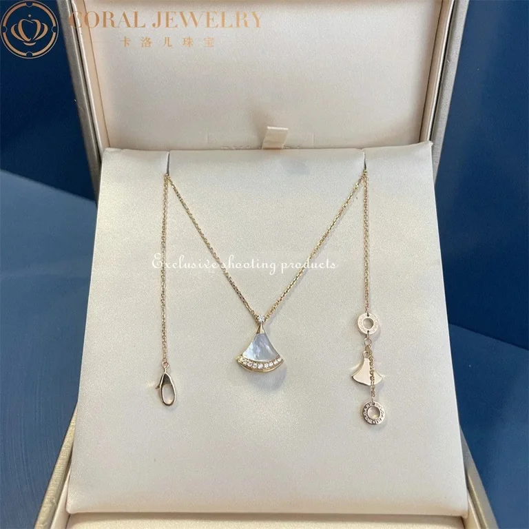 Bulgari Divas? Dream 358365 Necklace Rose Gold Mother-of-pearl and Diamonds 11
