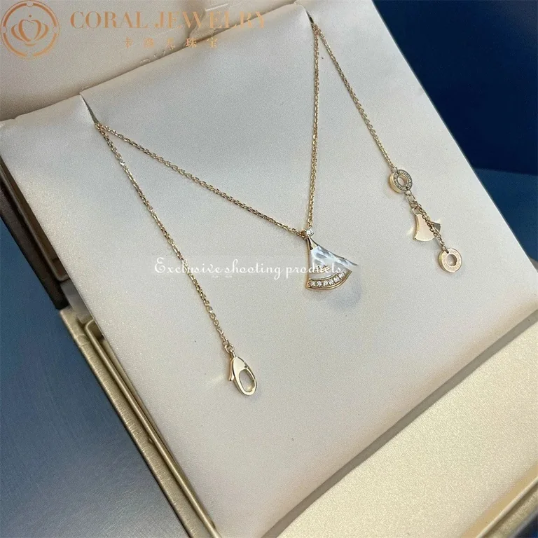 Bulgari Divas? Dream 358365 Necklace Rose Gold Mother-of-pearl and Diamonds 9