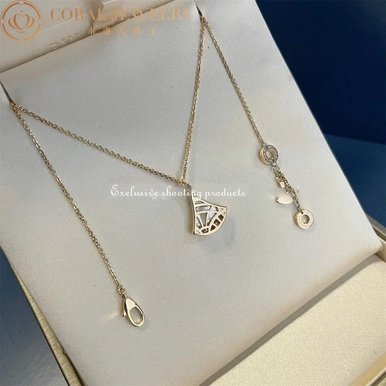 Bulgari Divas? Dream 358365 Necklace Rose Gold Mother-of-pearl and Diamonds 8
