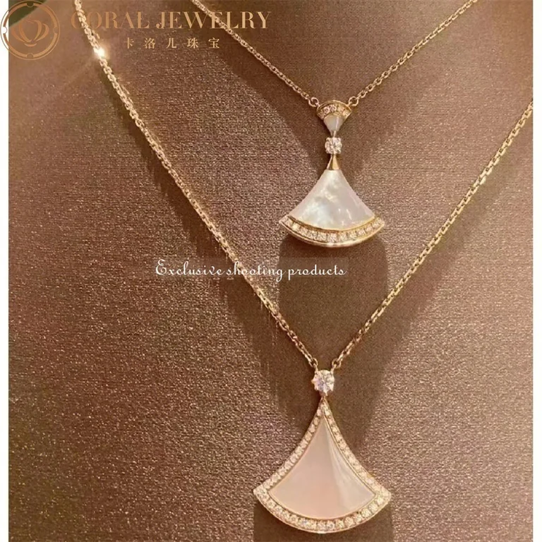 Bulgari Divas? Dream 358671 Necklace Rose Gold Mother-of-pearl and Diamonds 7
