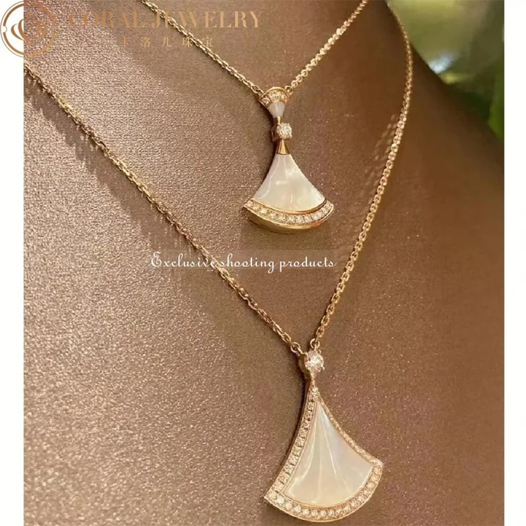 Bulgari Divas? Dream 358671 Necklace Rose Gold Mother-of-pearl and Diamonds 6