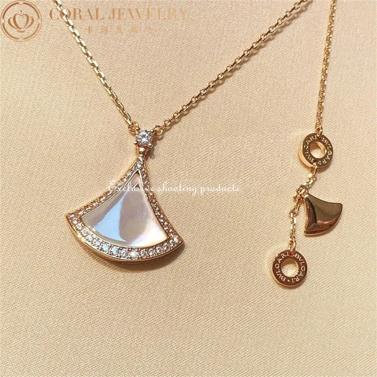 Bulgari Divas? Dream 358671 Necklace Rose Gold Mother-of-pearl and Diamonds 4