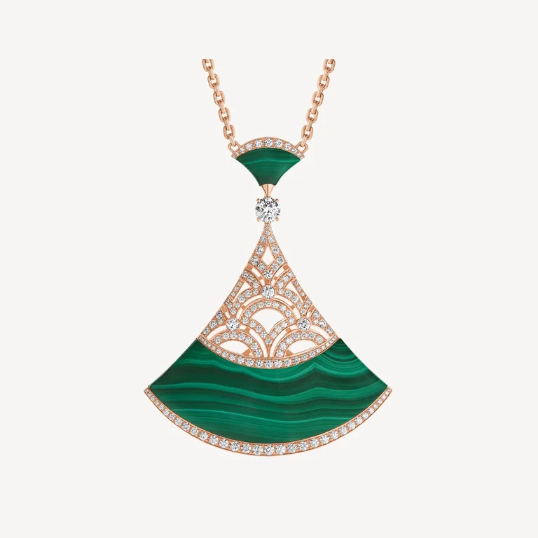 Bulgari Divas? Dream 358222 Necklace Rose Gold Malachite and Diamonds 1