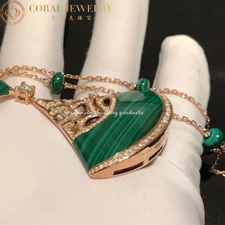 Bulgari Divas? Dream 358222 Necklace Rose Gold Malachite and Diamonds 6