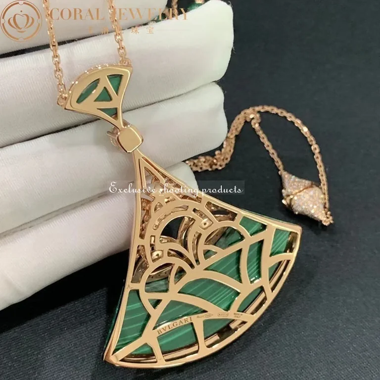 Bulgari Divas? Dream 358222 Necklace Rose Gold Malachite and Diamonds 4