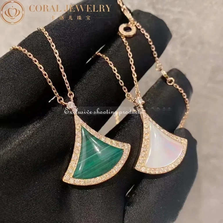 Bulgari Divas? Dream 358893 Necklace Rose Gold Malachite and Diamonds 10