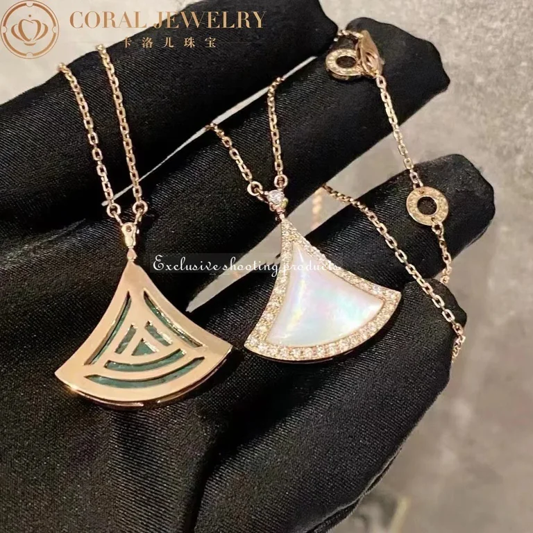 Bulgari Divas? Dream 358893 Necklace Rose Gold Malachite and Diamonds 8