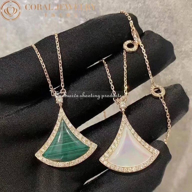 Bulgari Divas? Dream 358893 Necklace Rose Gold Malachite and Diamonds 5
