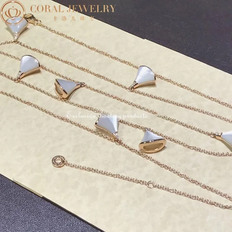 Bulgari Divas? Dream 350061 Necklace Rose Gold Mother-of-pearl and Diamonds CL856969 7