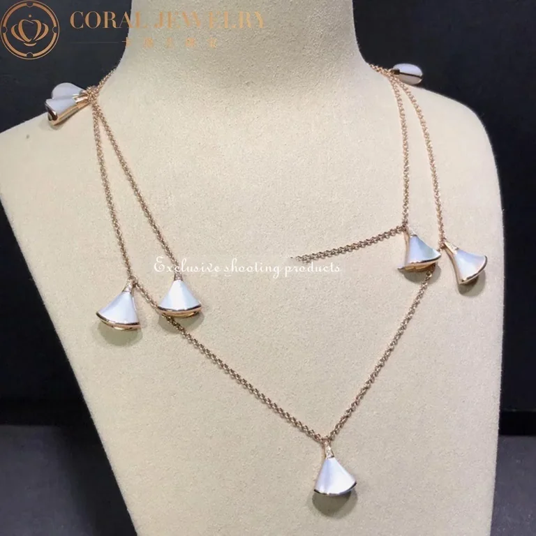Bulgari Divas? Dream 350061 Necklace Rose Gold Mother-of-pearl and Diamonds CL856969 6