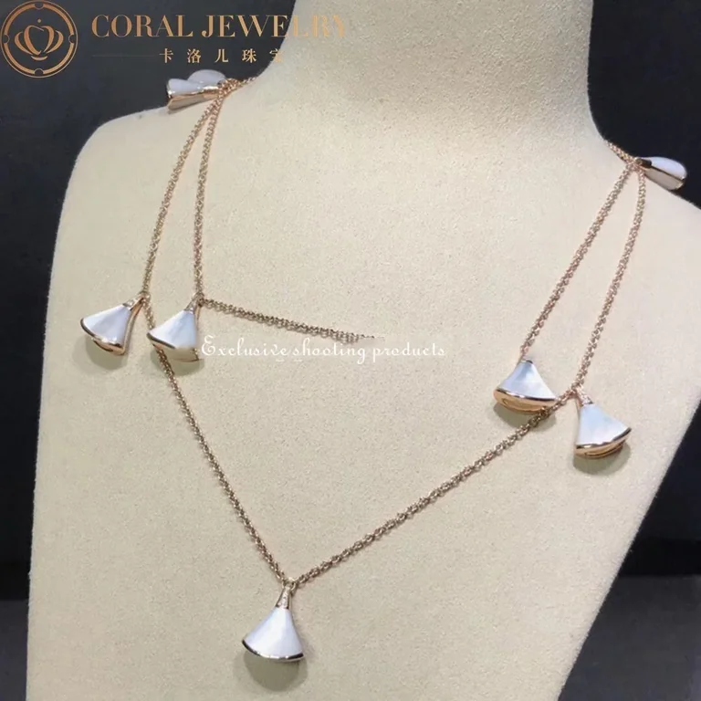 Bulgari Divas? Dream 350061 Necklace Rose Gold Mother-of-pearl and Diamonds CL856969 5