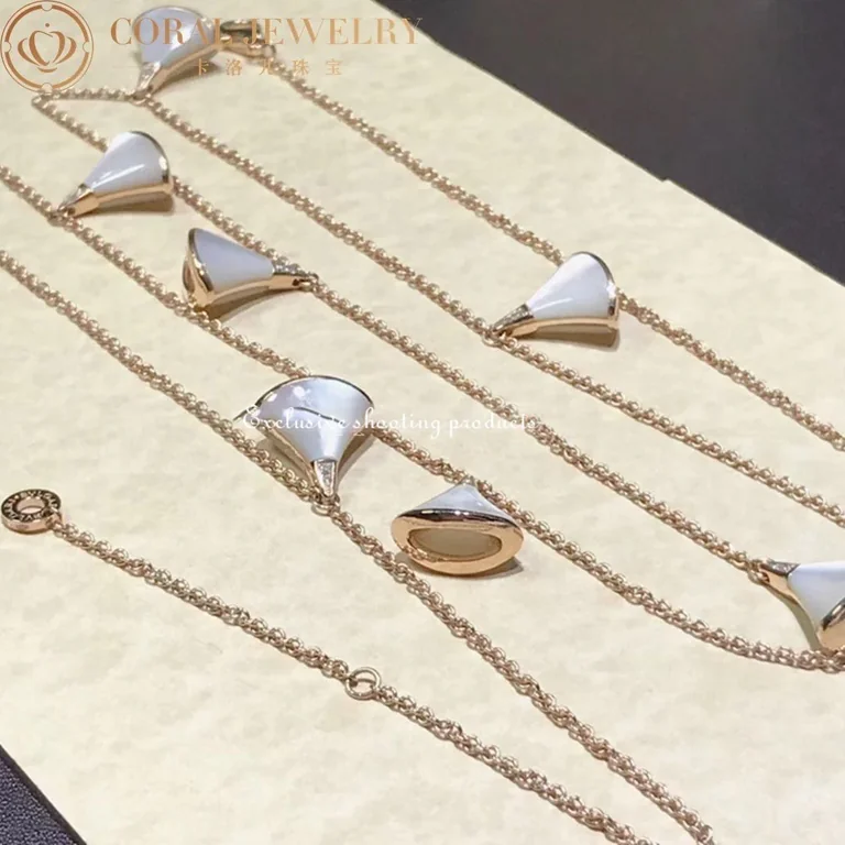 Bulgari Divas? Dream 350061 Necklace Rose Gold Mother-of-pearl and Diamonds CL856969 4